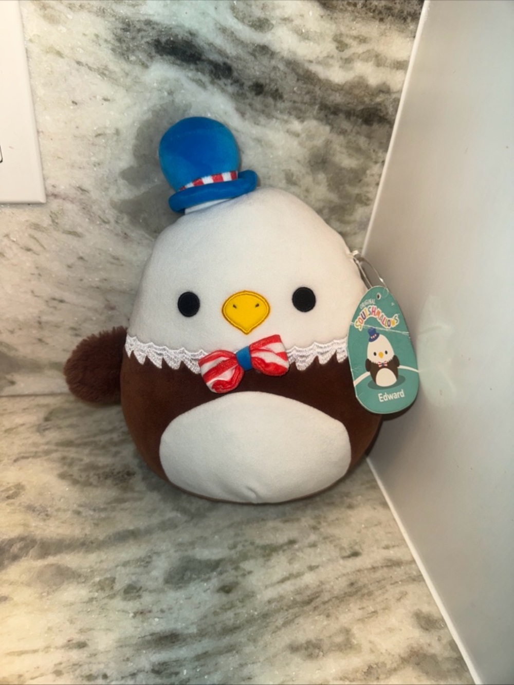 Squishmallows Edward Bird Plush in Brown, White & Blue